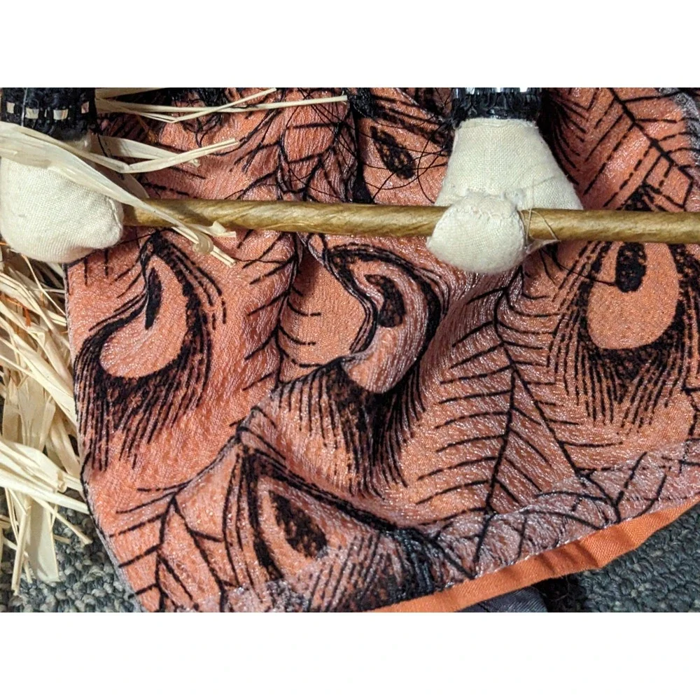 Witch Crafters Shelf Sitter Halloween Figure Black Orange Dress Broom Decor